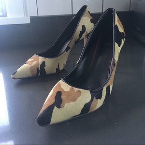 Loft 100% Calf Hair Camo Heels size 10